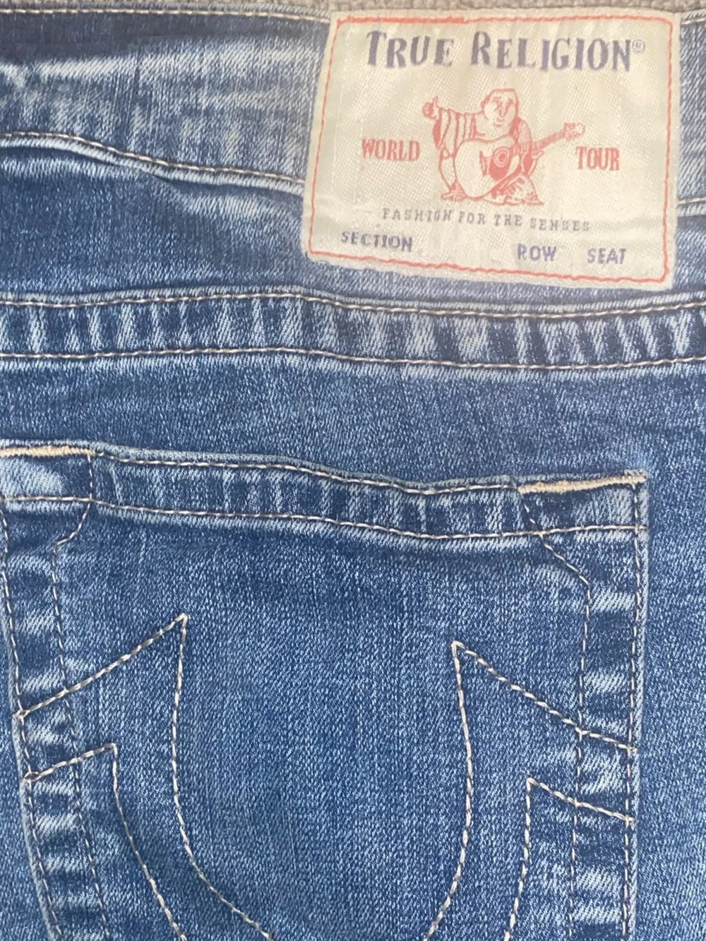True Religion Men's Light Blue Washed Skinny Jeans size 38x32